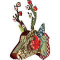 Miho - Tête de cerf écologique petite - Motif fleurs en relief