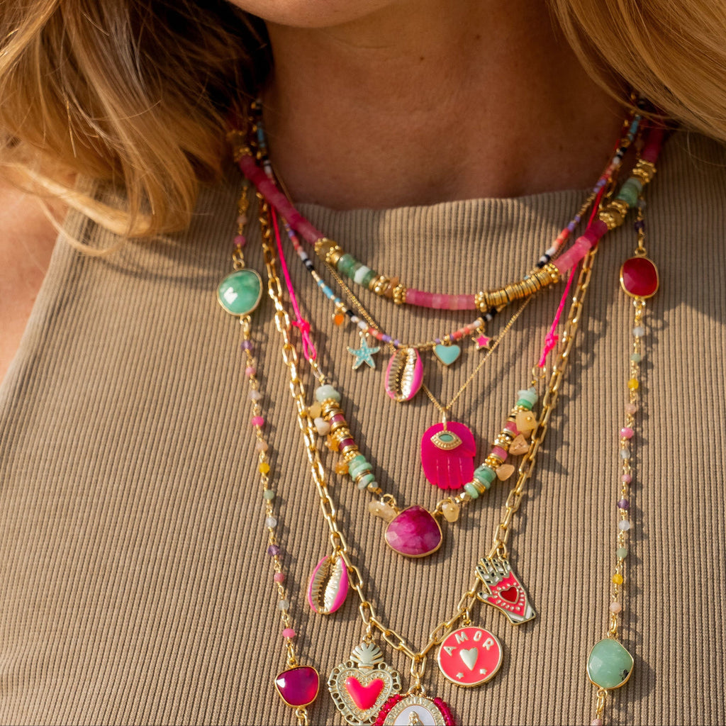 Collier heishi et billes Frida