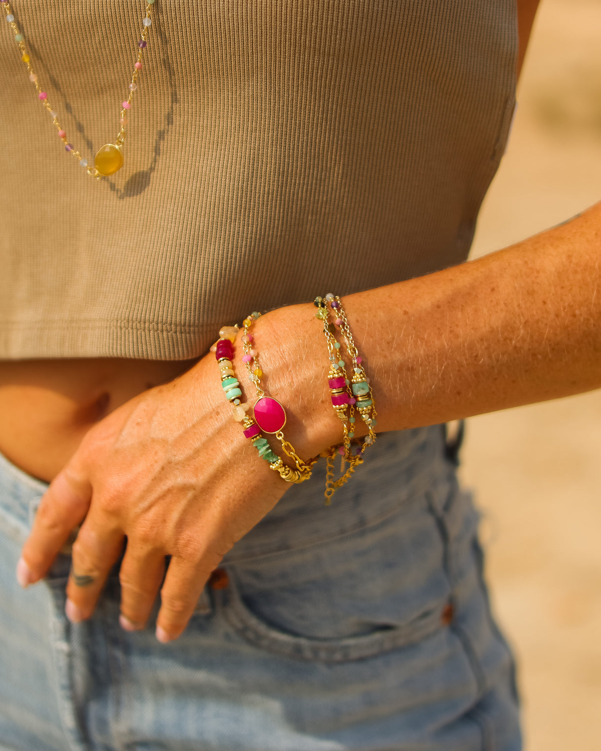 Bracelet crunchs heishi Frida