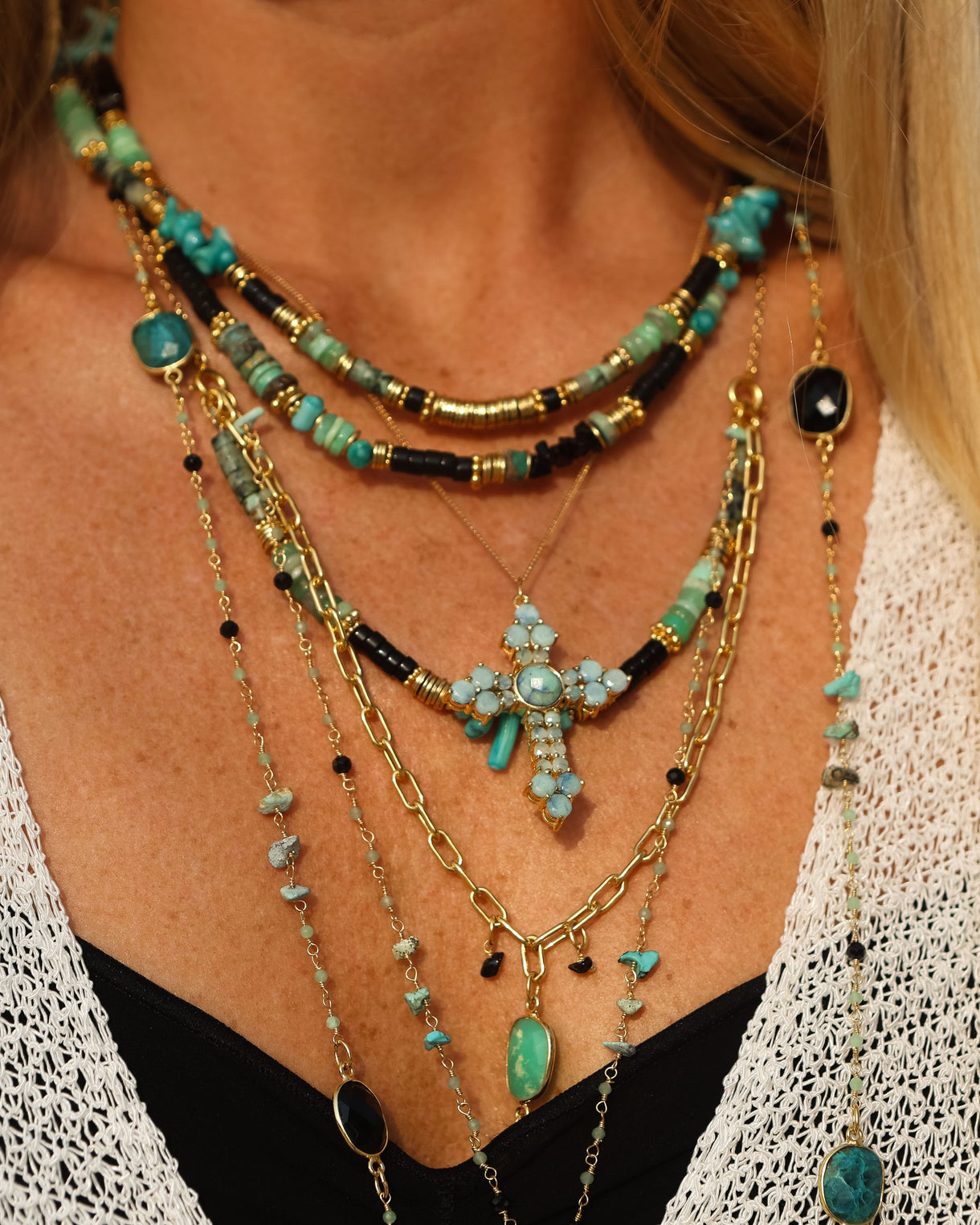 Collier heishi et crunchs Alba