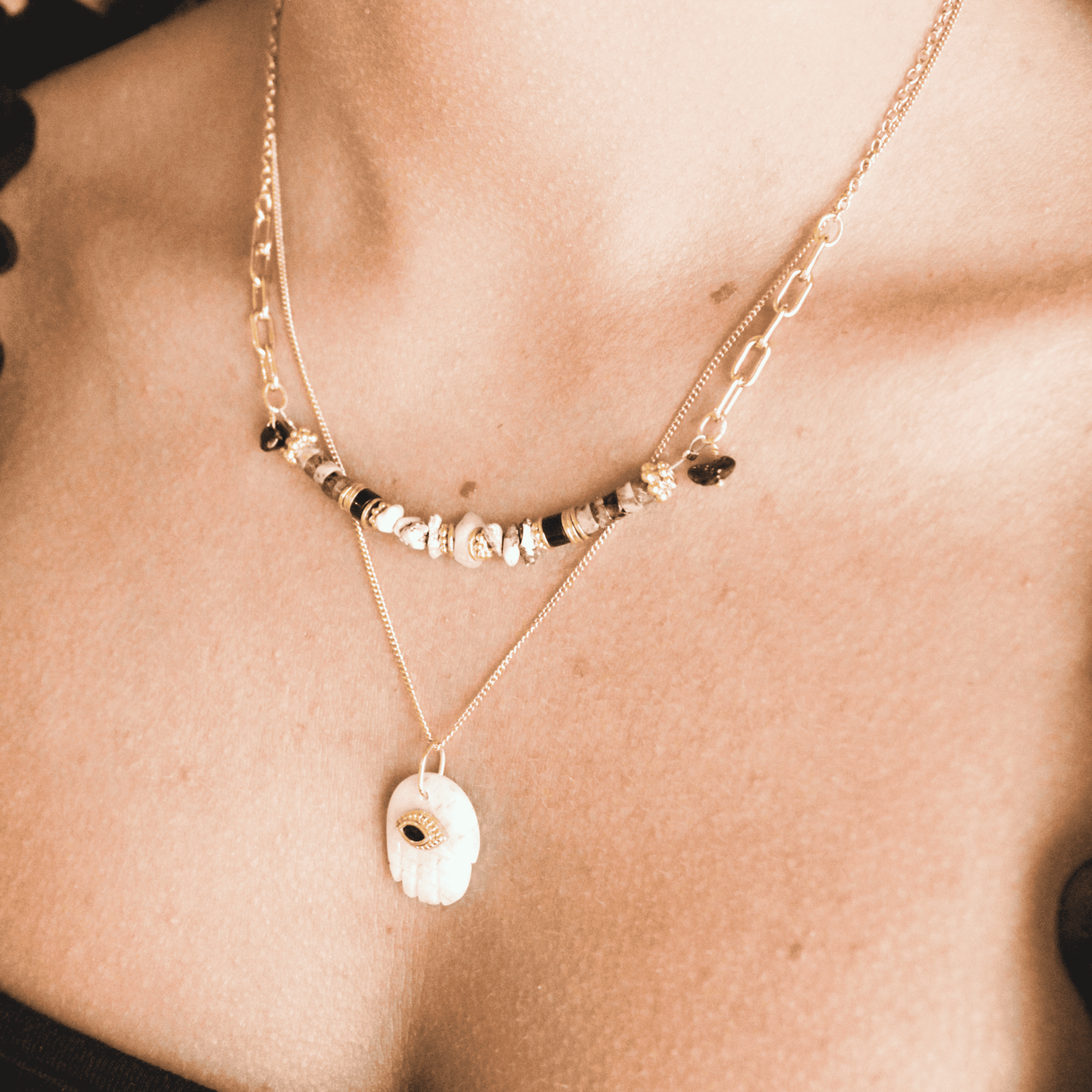 Collier tige heishi Alba