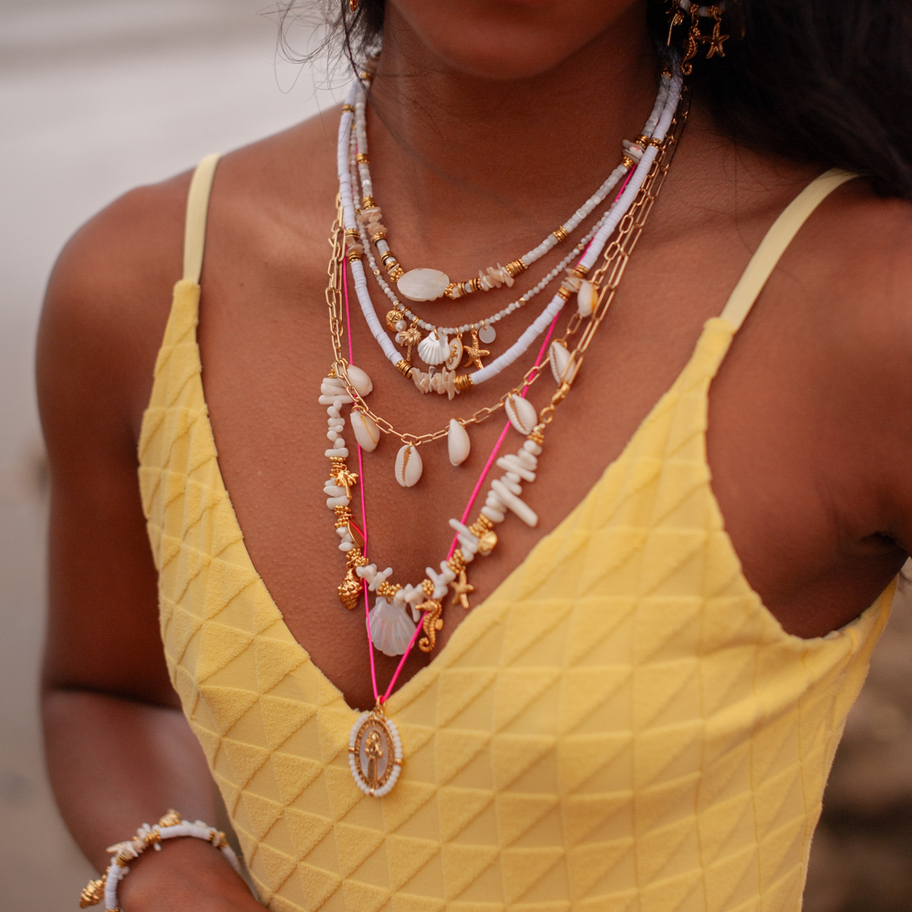 Collier cordon madones perlées Emma
